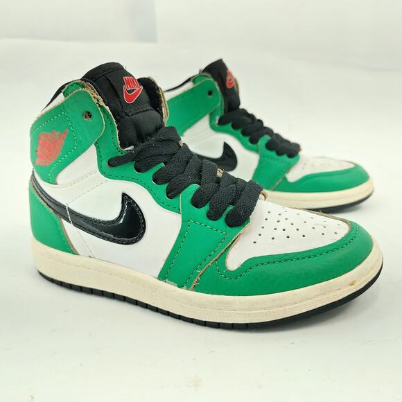 White Jordan Lucky Green Preschool Jordan Air Jordan Retro High OG